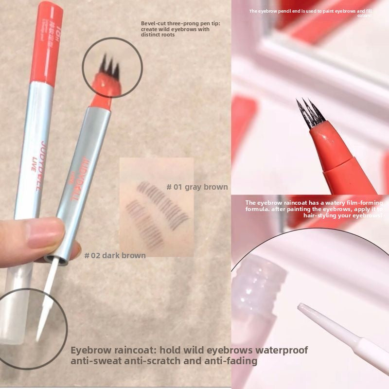 Trident Water Eyebrow Pen Waterproof Durable Wild Eyebrow Brown Eye Brown Makeup Eyebrow Pencil Stays on All Day