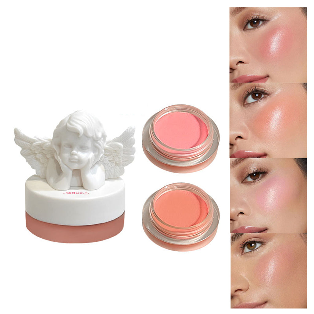 Angel Blush Cream Mousse Texture Matte Natural Radiance Long Lasting Vegan Highlighter Contour Makeup