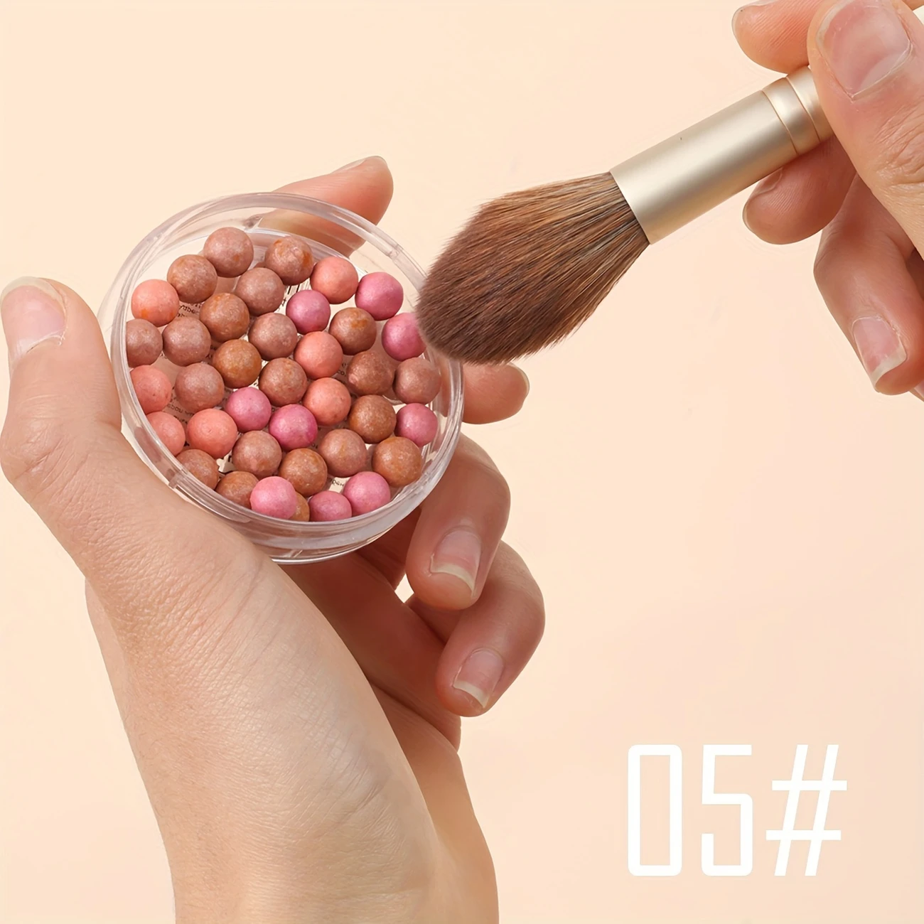 Multi-Tone Powder Blush Pearls with a brush  Water Resistant Natural Finish Face Blush for All Skin Tones  various holiday makeup