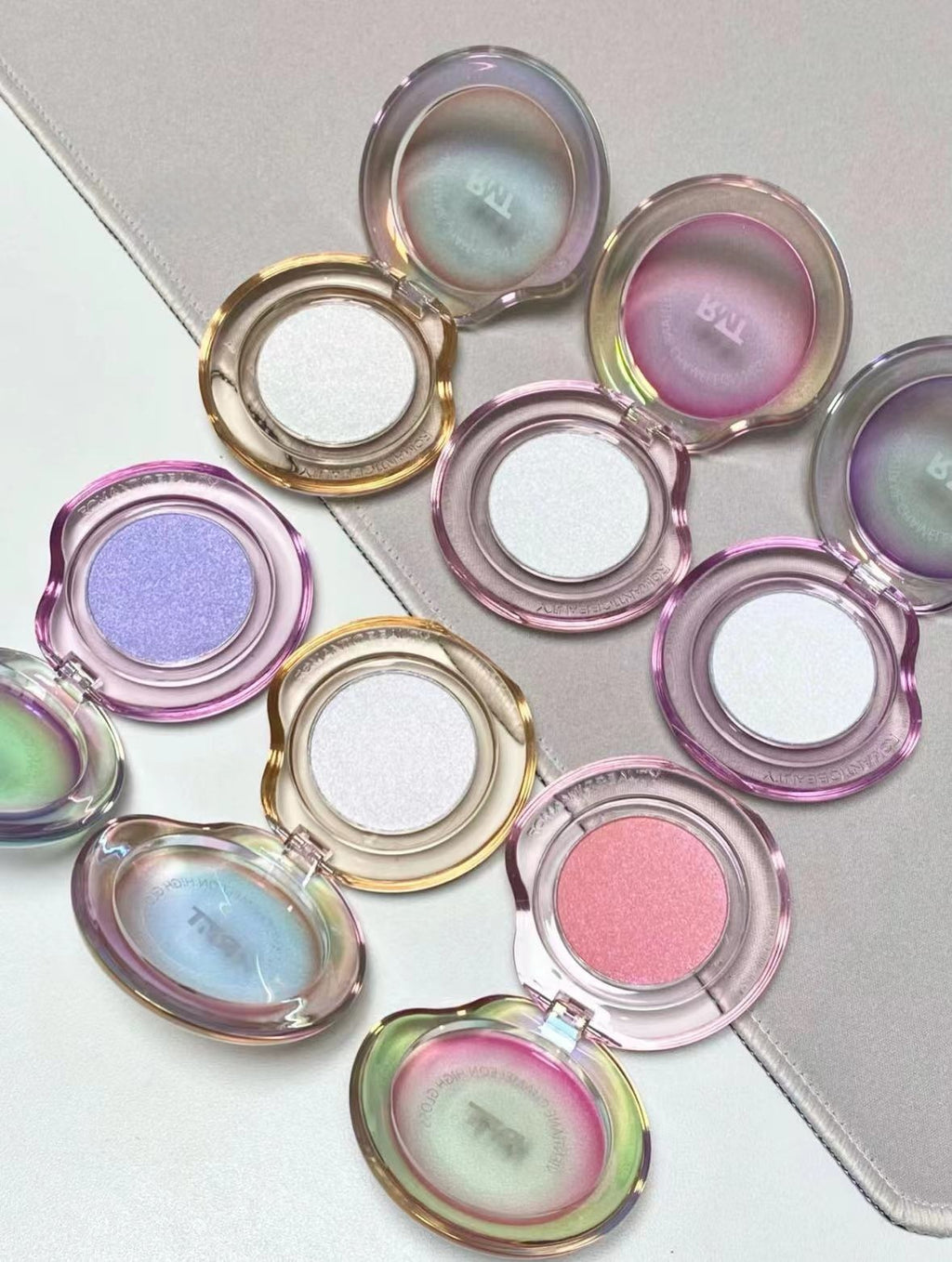 High Gloss Chameleon Highlight Matte Purple Fine Powder Cream Blusher Shiny Face Brightening Integrated Plate ROMATIC Makeup