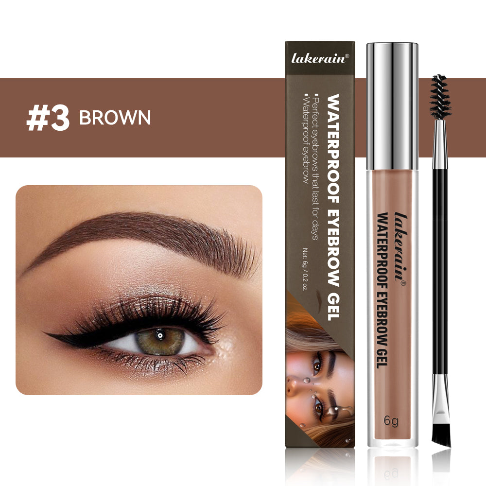 Waterproof Eyebrow Gel for Long Lasting Highly Tinted Liquid Eye Brow Makeup Sweatproof Natural Black Brown