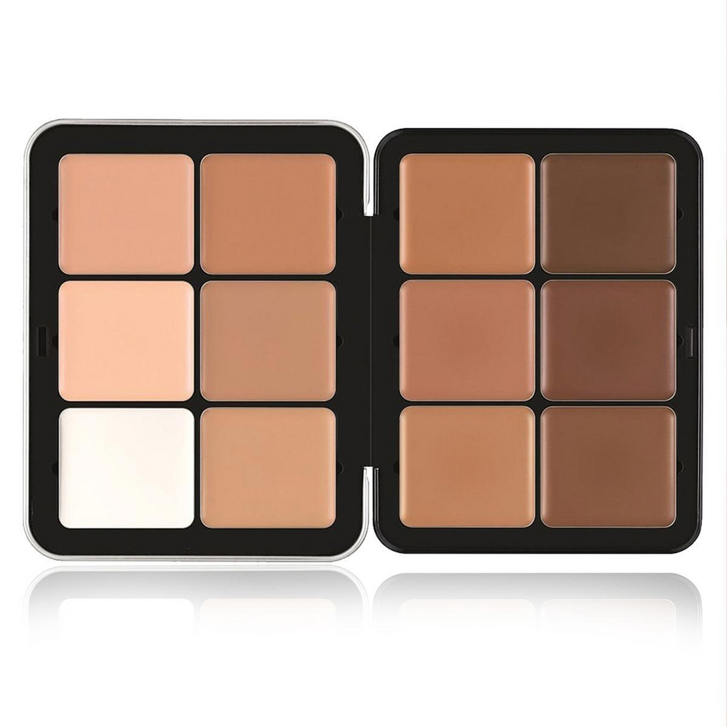 12-Color Iron Box Concealer Blush Palette Matte Highlighter Contour Makeup Palette Creamy All-in-one Palette Face Cosmetics