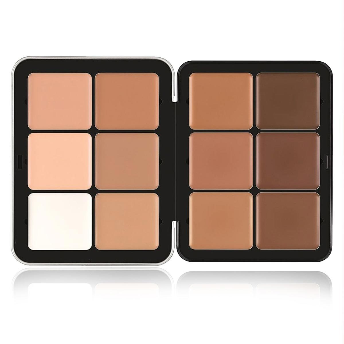12-Color Iron Box Concealer Blush Palette Matte Highlighter Contour Makeup Palette Creamy All-in-one Palette Face Cosmetics