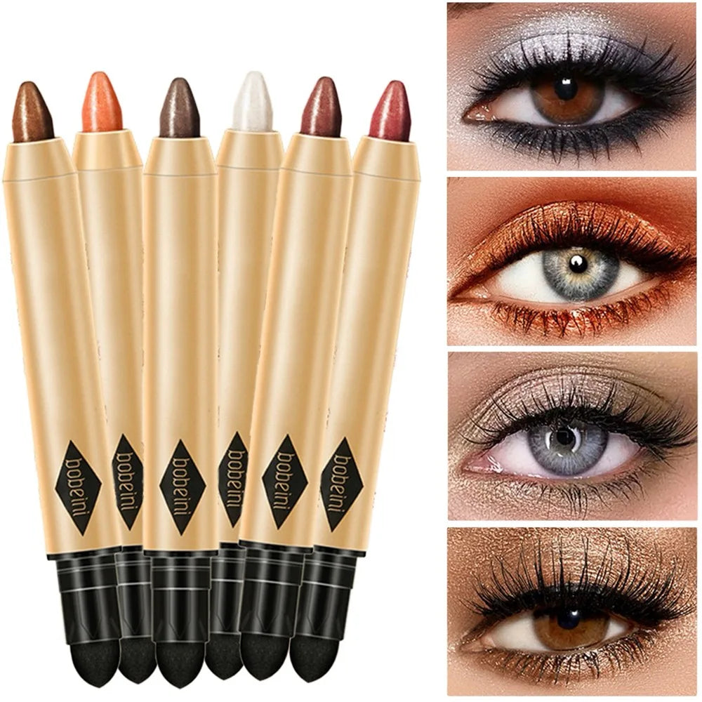 Dual-Ended Highlighter Eyeshadow Pencil – Shimmering  Brightening  Long-Lasting  Non-Smudge  Pearlescent Glow Stick for Makeup