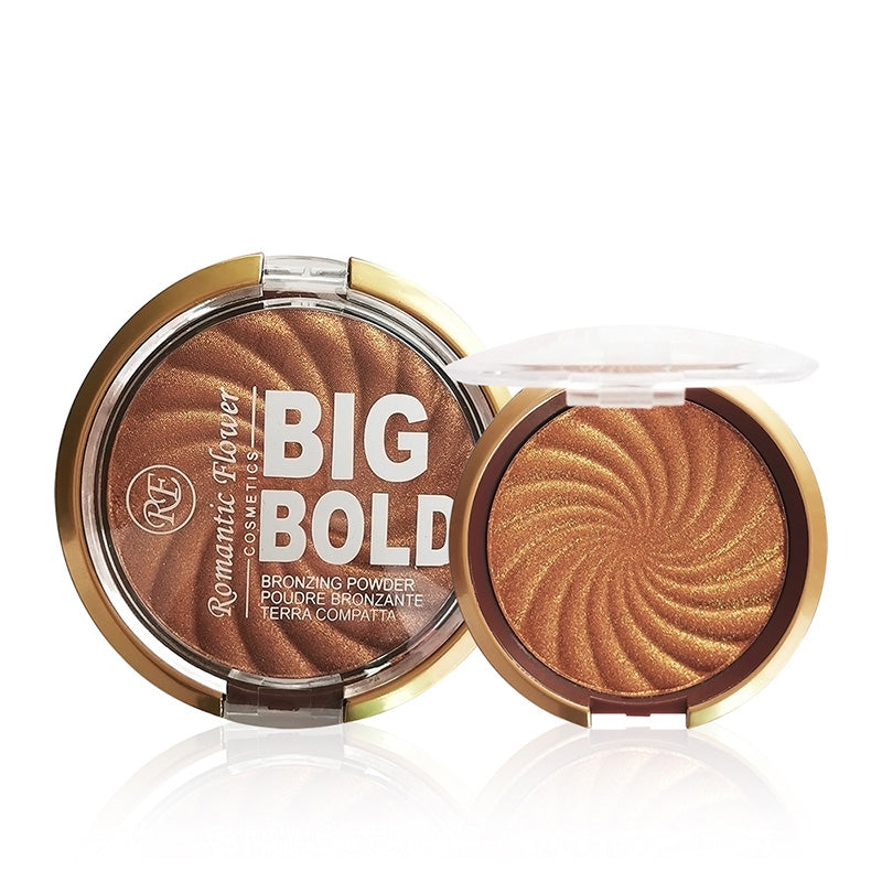 3-color powder brightens the face  bronze color pressed powder  waterproof and high gloss makeup  brightening wheat pearl powder