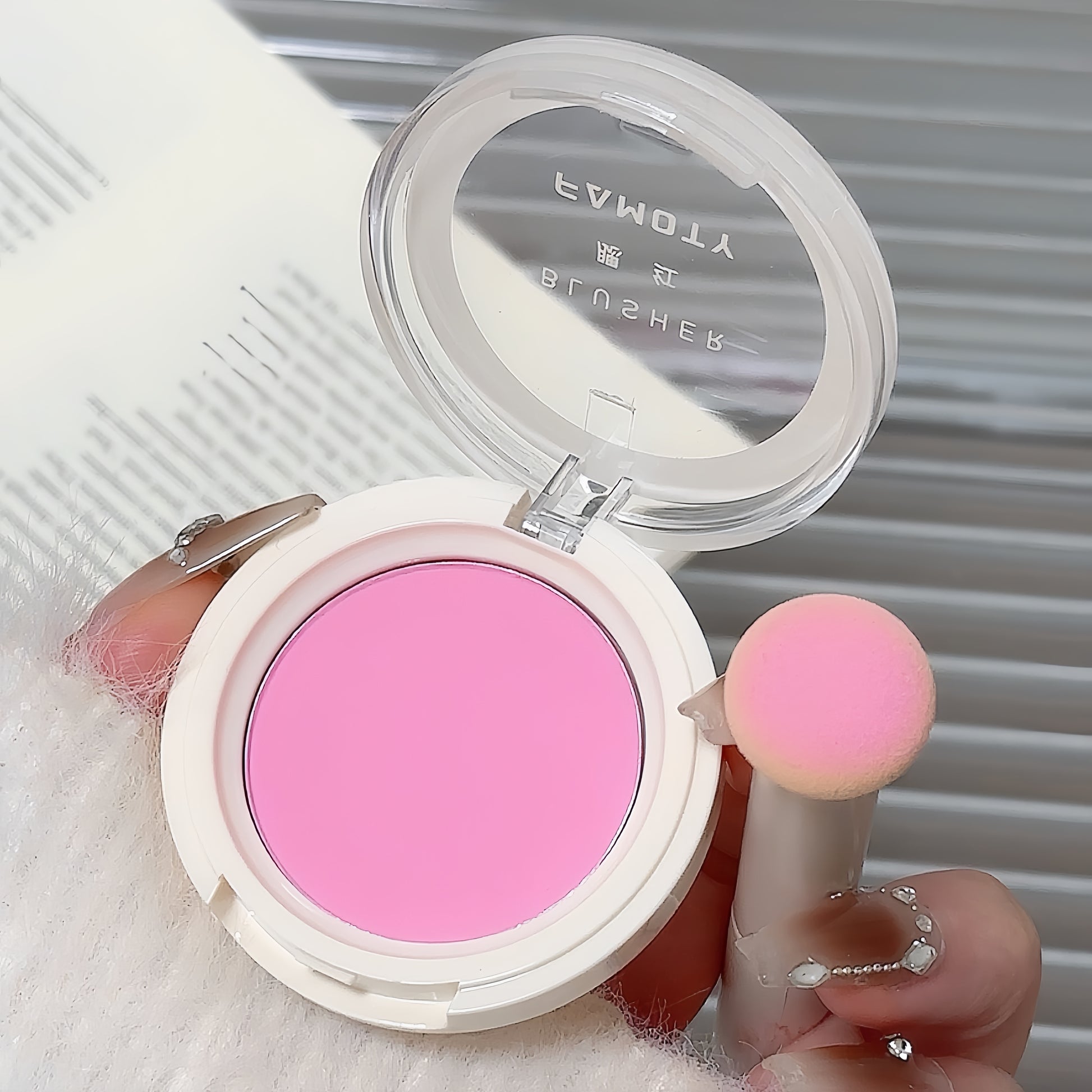 Monochrome Face Blush Palette Longlasting Waterproof Pressed Powder Matte Blush for Contouring Cheeks Travel Cosmetics