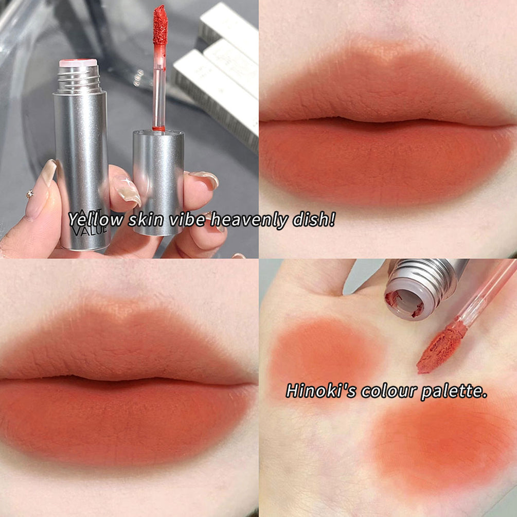 Silver Tube Lip Gloss 6 Colors Nude Matte Lipstick Waterproof Long Lasting Women Red Lip Tint Mud Velvet Lip Glaze Cosmetics