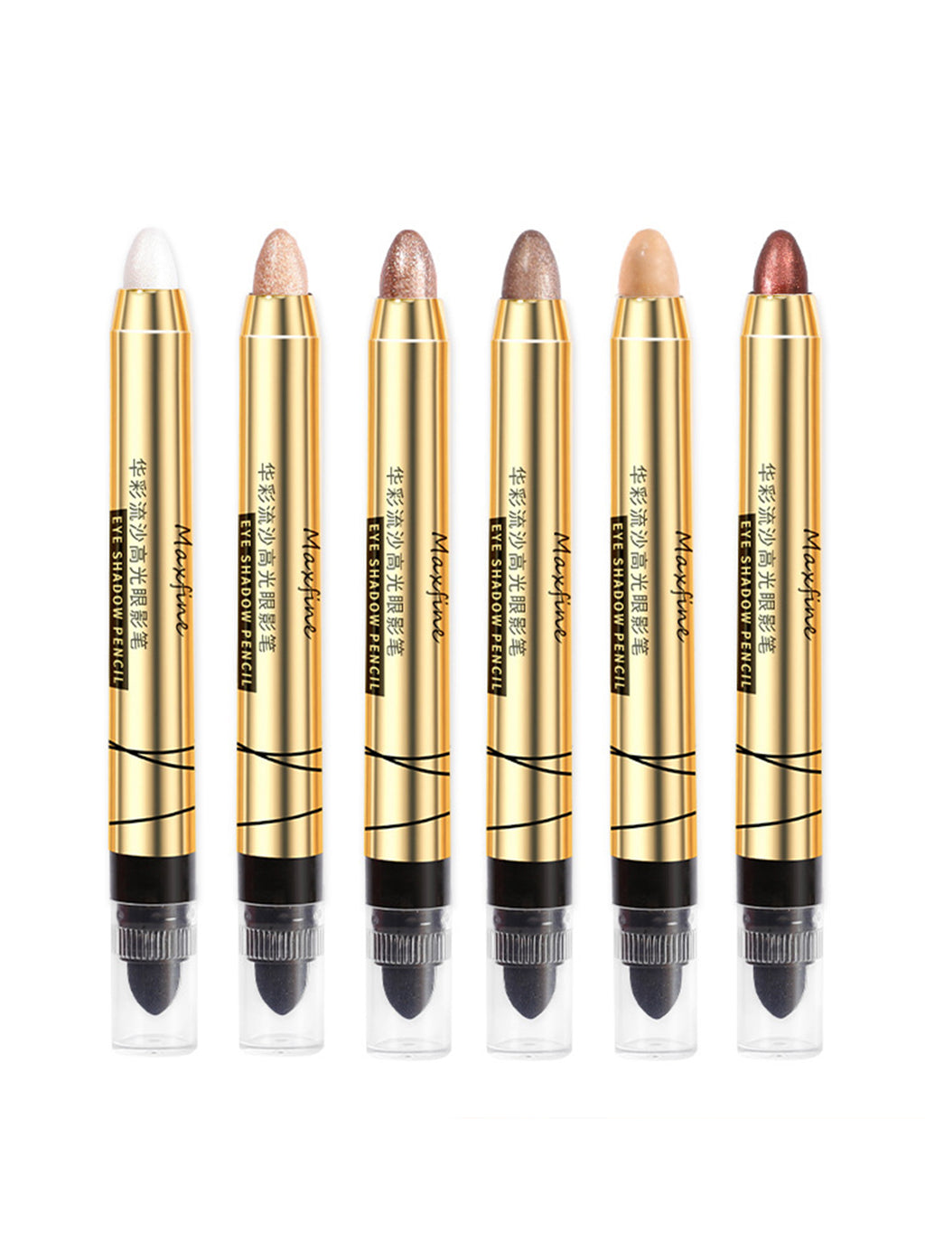 High Gloss Eyeshadow Pencil Double End Beads Bright Flash Eyeshadow Stick Anti Sweat Long Acting High Color Eyeshadow