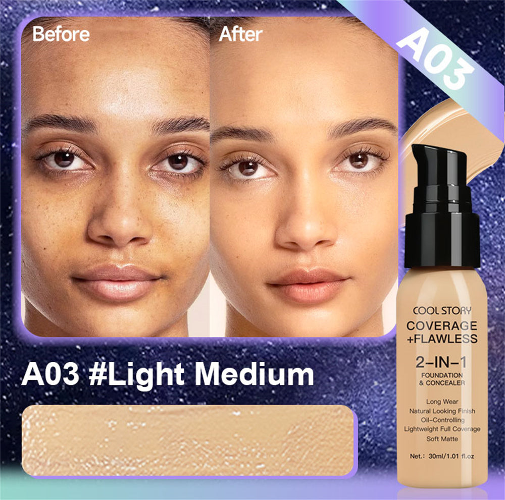 10 Color Lasting Face Foundation  Oil-Control Matte  Liquid Full Coverage Waterproof Hydrating Brighten Concealer