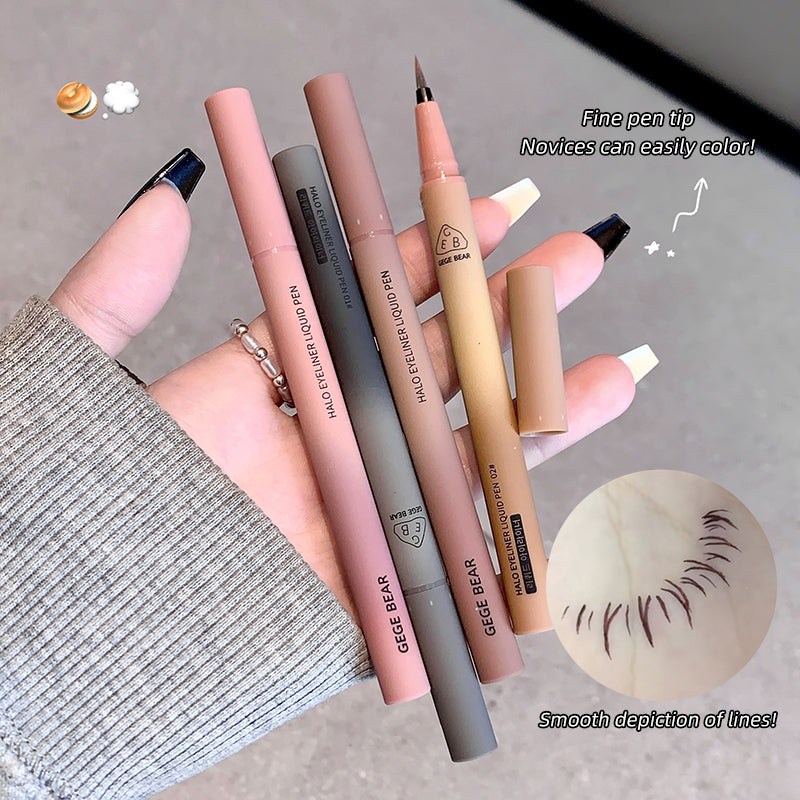 1pc Waterproof Quick Dry Liquid Eyeliner Pen Ultra-fine Matte Sweatproof Beauty Eye Makeup Black/Brown Eye Liner Lying Silkworm