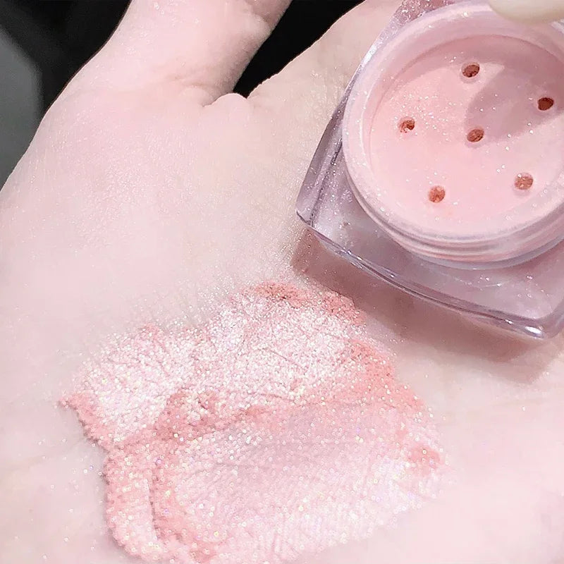 Shimmer Highlighter Powder Fine Sparkling Sequins Pearly Natural Pearlescent Highlight Face Body Brightening Contouring Makeup