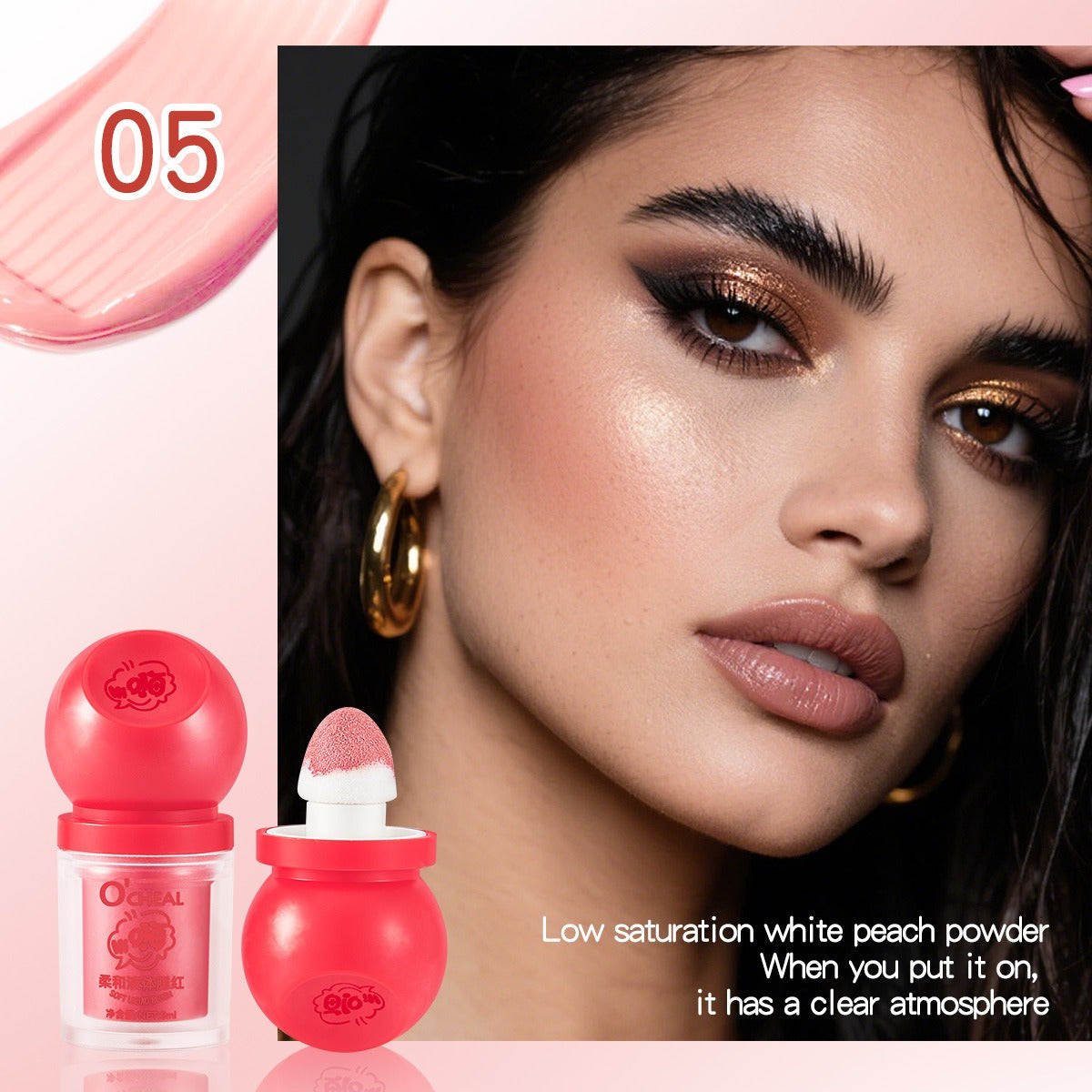 Natural Look Long-Lasting Liquid Blusher Easy Color Lip & Cheek Stick/Blush Eyeshadow Compact & Portablefor Daily Makeup