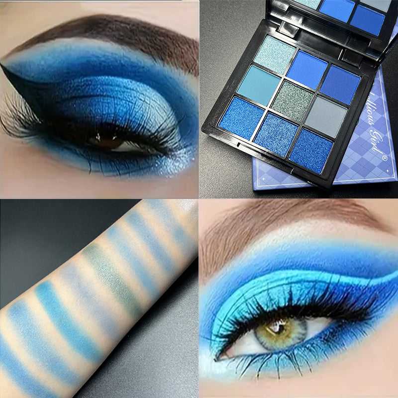 9-Grid Eyeshadow Palette Glitter Pearlescent Matte Eye Shadow Shimmer Makeup Long Lasting Women Beauty Eye Cosmetics Series