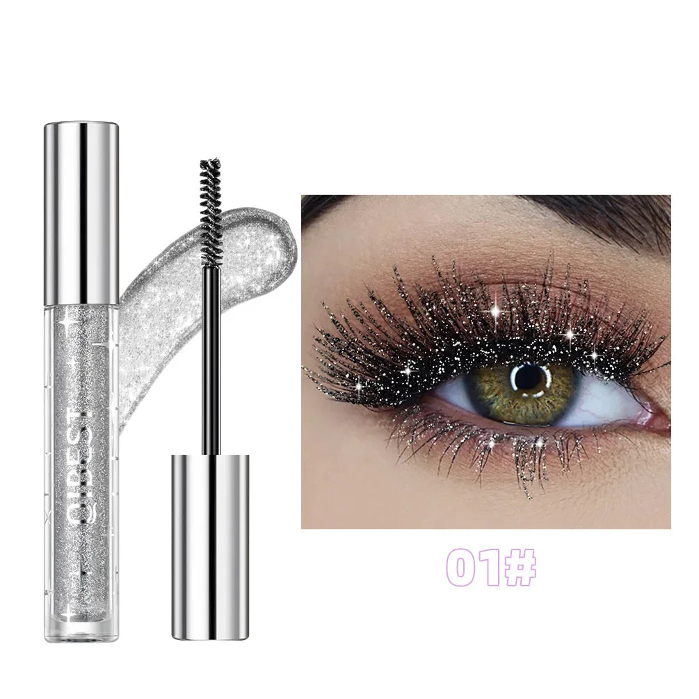 Sliver Gold Purple Diamond Glitter Mascara Quick Dry Long Lasting Waterproof Curling Thick Shiny Eyelash Sexy Mascara Makeup