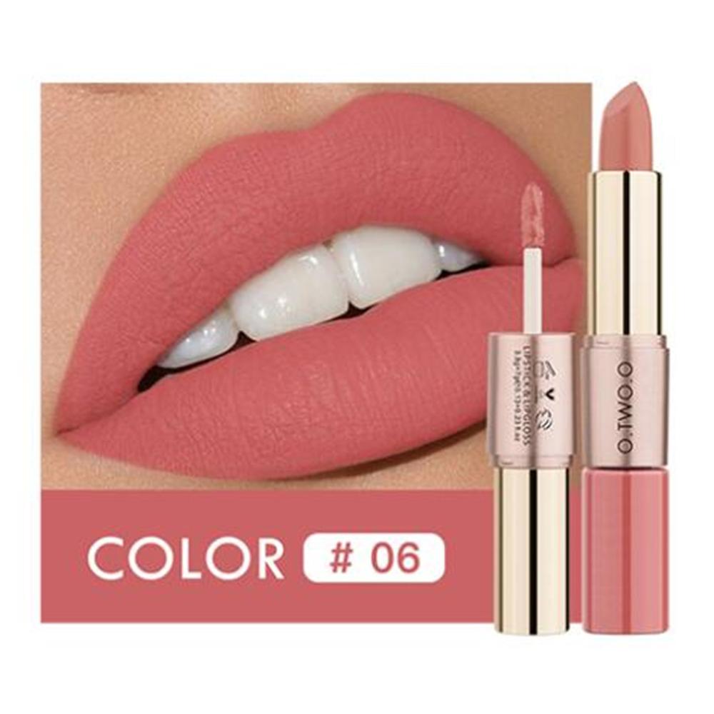 O.TWO.O 2 in 1 Matte Lipstick Lip Gloss Cosmetics Waterproof Pintalabios Batom Mate Lips Makeup Rouge  Lip Stick