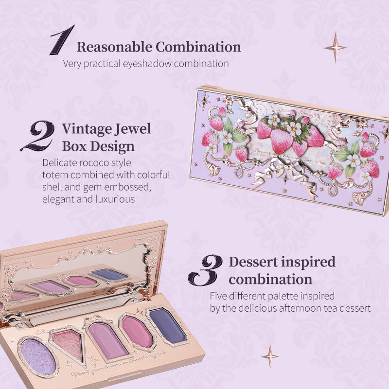 Flower Knows Strawberry Rococo Series Five-Color Eyeshadow Palette