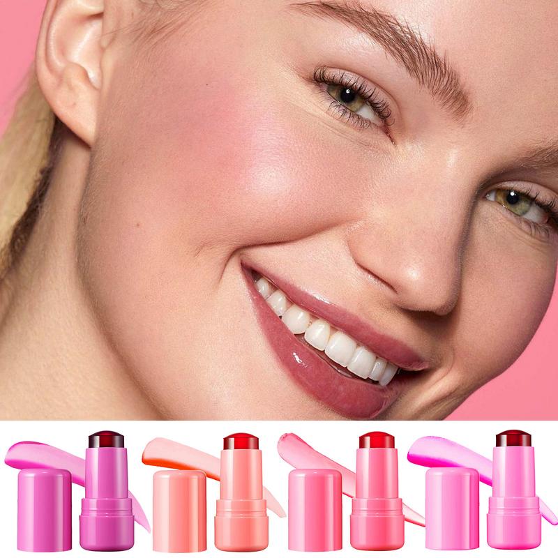 Milk Jelly Blush Stick Cheek Stain Cheek Tint Buildable Watercolor Finish Makeup Blush Jelly Tint Cheek Lip Brighten Cream Stick