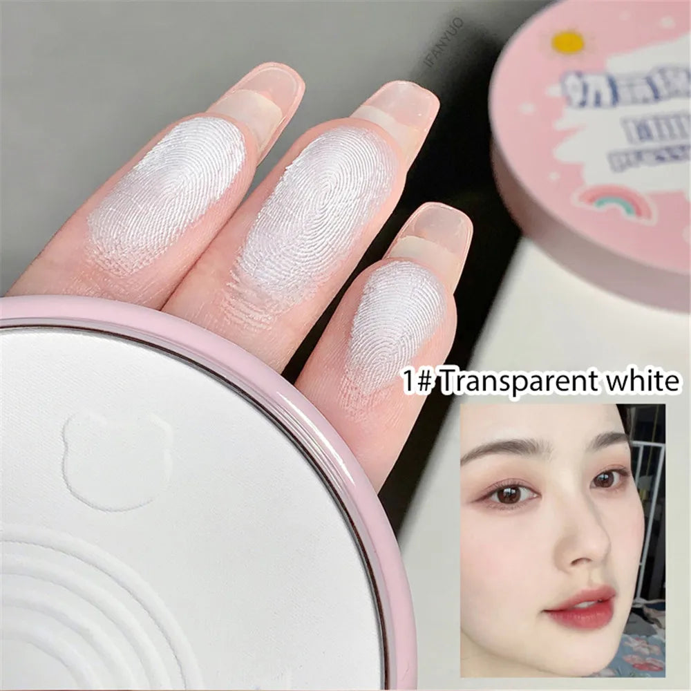 Oil Control Loose Powder Lasting Cute Pressed Powder Waterproof Brightening Concealer Light Breathable Dual-use Face Cosmetics