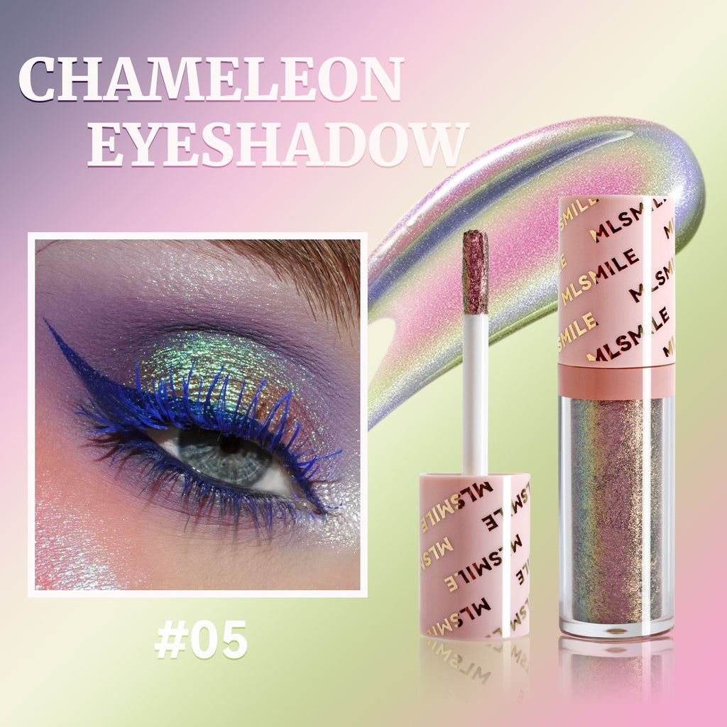 Gold Purple Chameleon Liquid Eyeshadow Pearlescent Fine Shimmer Quick Drying Eye Shadow Polarized Brightening Stage Eye Makeup