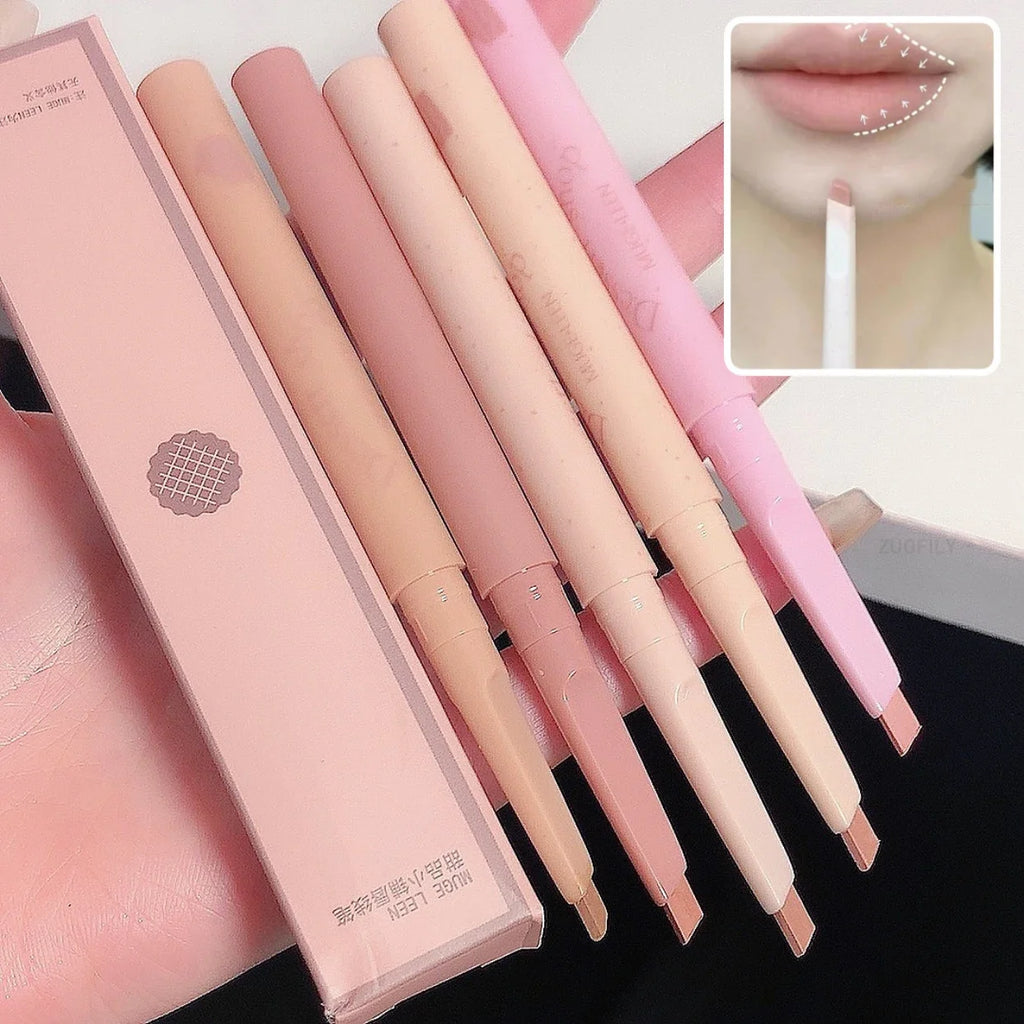 Nude Pink Lip Liner Waterproof Matte Contouring Tint Lipstick Long Lasting Non-stick Cup Velvet Lipliner Pencil Makeup Comestics