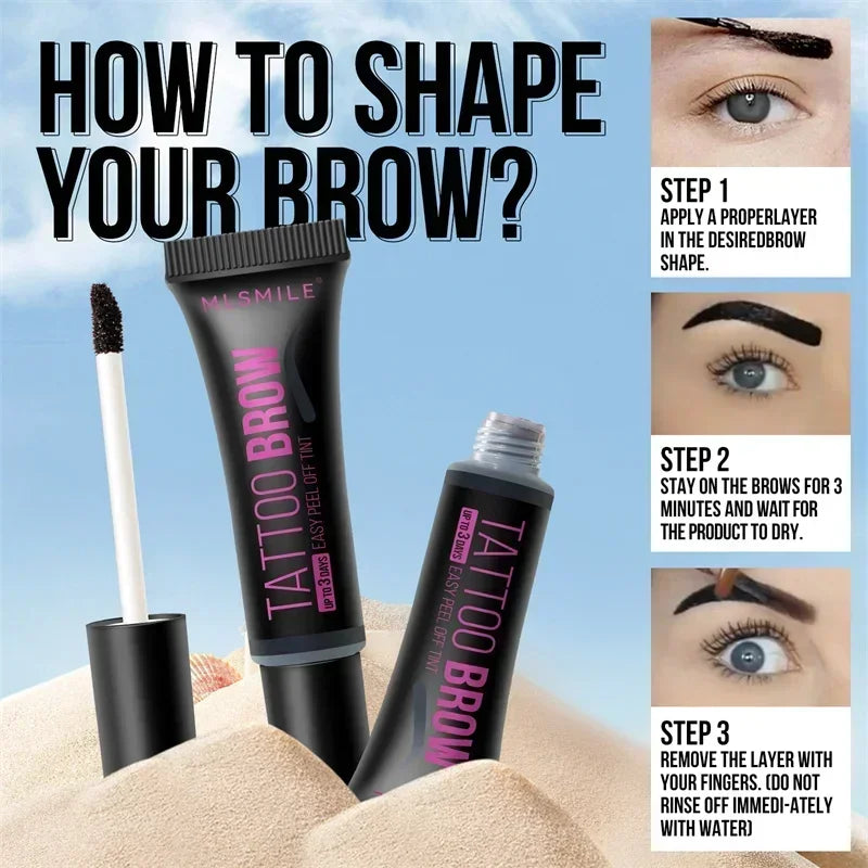 Tearing Eyebrow Gel Makeup Semi-permanent Waterproof Long Lasting Tattoo Tint Sweatproof Peel Off Dye Eyebrow Cosmetic