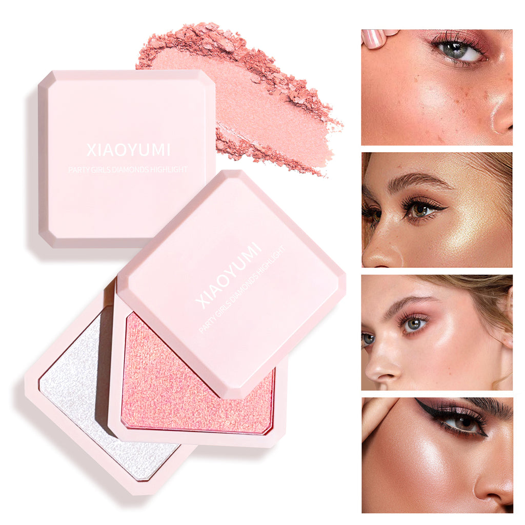 Double-layer highlighter powder potato mash fine shimmer pearl highlight contouring palette for a natural
