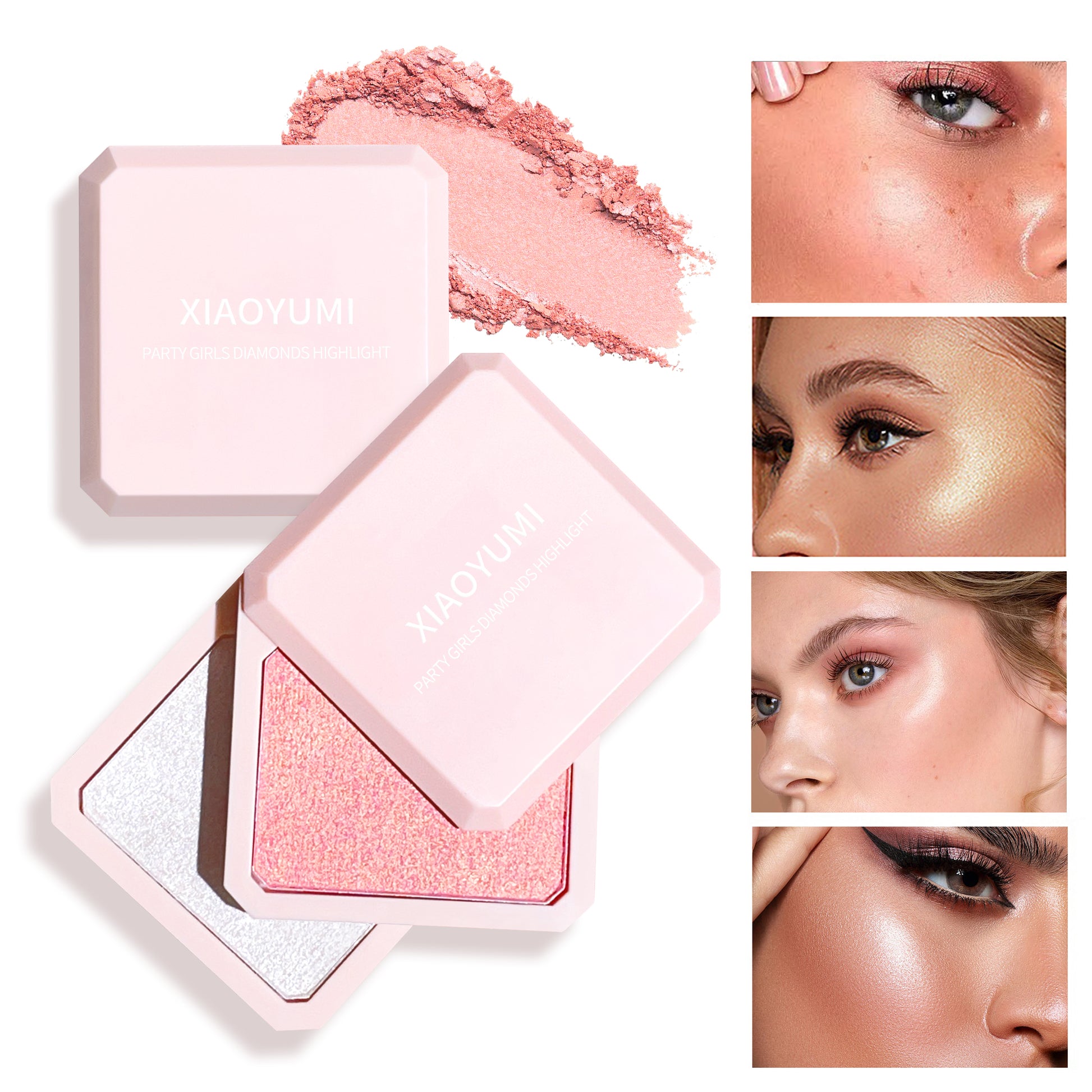 Double-layer highlighter powder potato mash fine shimmer pearl highlight contouring palette for a natural