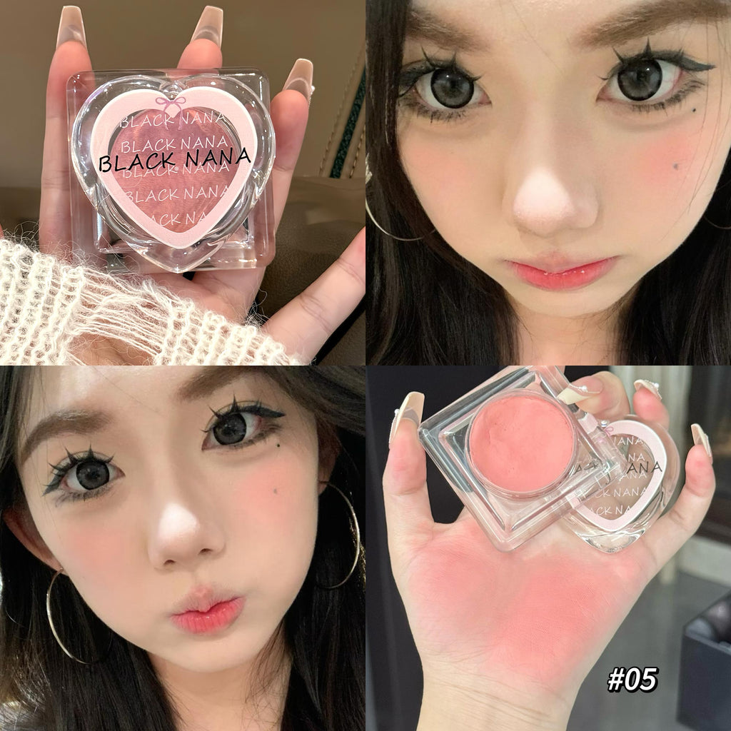 Love Heart Blush Cream  Fine Texture Natural Color Blush Cream for Brightening Special Packaging Design