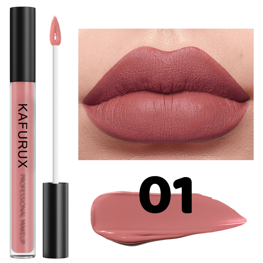 Matte Lip Glaze Velvet Finish, Natural Long-lasting Highly Pigmented Liquid Lipstick, Waterproof Lip Makeup Gifts