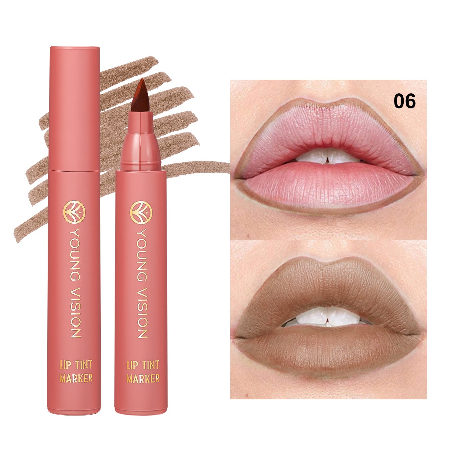 Matte Lipstick Lip Dye Pen Lipliner Waterproof Lasting Sexy Matte Lip Liner Contour Pen Lipgloss Makeup Non-Stick Cup Cosmetics