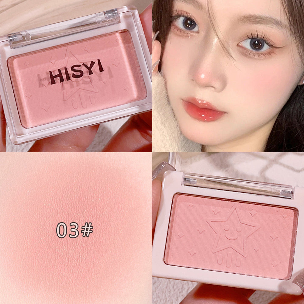 Smart  clear monochrome blush matte  natural whitening  brightening cheeks purple nude makeup  fine flash rouge
