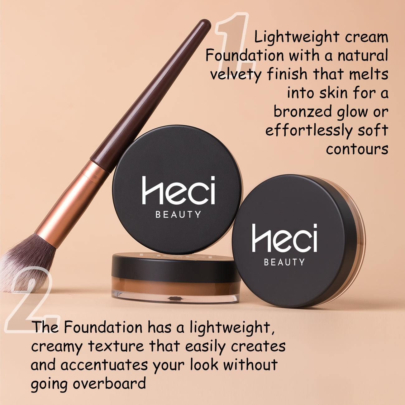 Waterproof Foundation Full Coverage Oil-control Matte Velvet Nourishing Flawless Cream Foundation  0.7oz Cream Bronzer Makeup