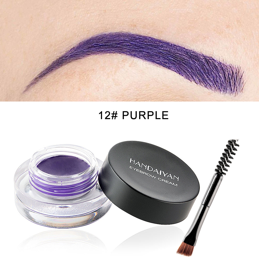Colorful Eyebrow Cream Gel High Pigment Brows Tint Waterproof Long lasting Eye Brow Dye With Brushes Decorate Cosmetic