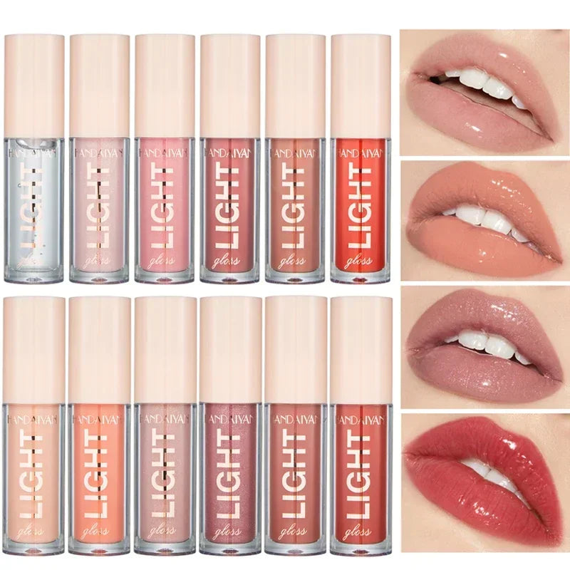 12 Colors Mirror Pearl Lip Gloss Waterproof Long Lasting Moisturizing Lipstick Shine Glitter Lip Gloss WomenCosmetics