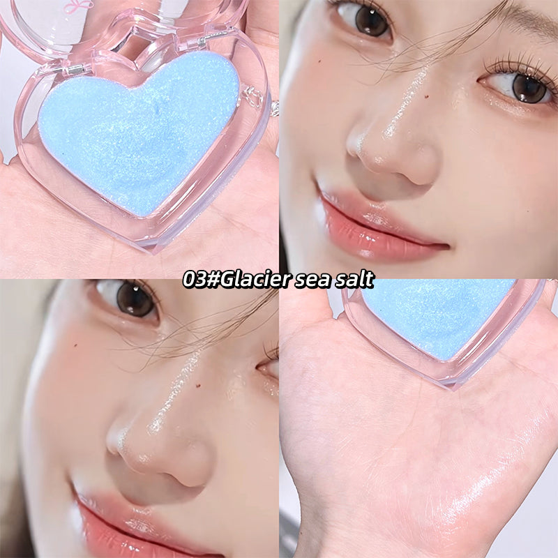 Wet High Gloss Cream Highlighter Palette Face Contour Brighten Jelly Love Blush Paste Illuminate Makeup Natural Watery Skin