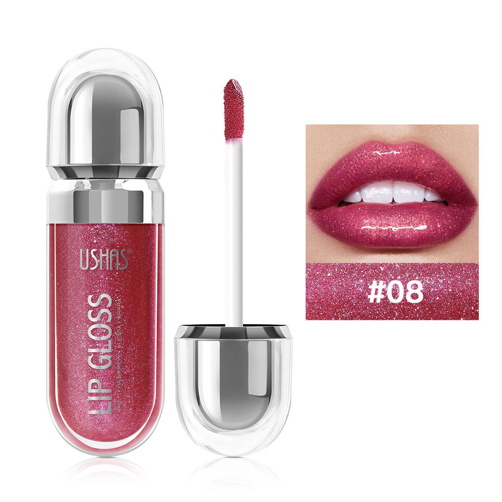12 colors mirror fine flash liquid lipstick pearlescent color waterproof sweatproof non-stick cup lip gloss