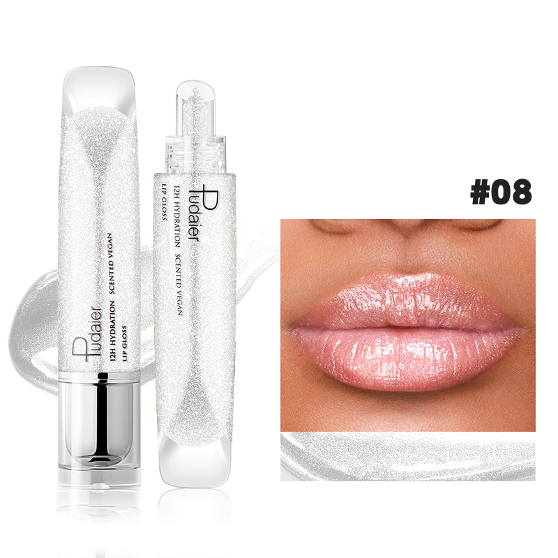 Pudaier mirror liquid lacquer lip gloss pearlescent lip glaze moisturizing lip plumping makeup