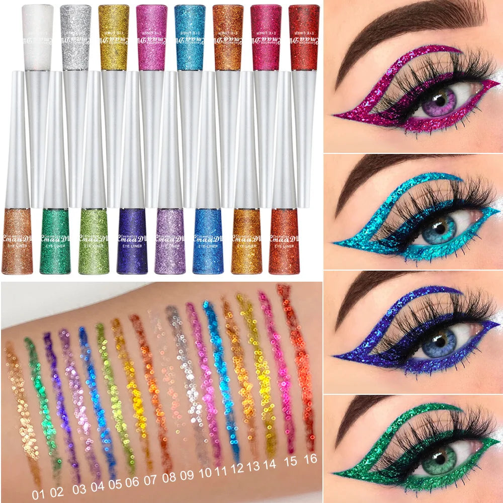 Best-Selling  Rich Colour Dazzle Shadow Liquid Eyeliner Make up Minerals Long-Wearing Metallic Glitter Eye liner Cosmetics/8
