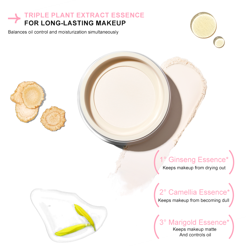 Translucent Loose Setting Powder Long-Lasting Matte Finish Oil Control, Large Size Blurring Sweat-Proof