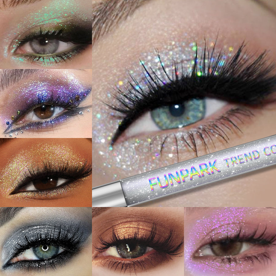 Colorful Liquid Eyeshadow Pink Green Black Diamond Shiny Eye Liner Pen Giltter Eyeshadow Palette Makeup Long Lasting