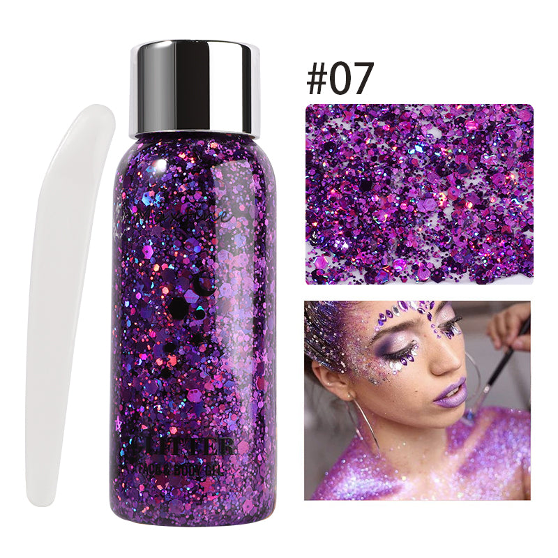 Body Face Glitter Gel Long Lasting Waterproof Eye Hair Eyeshadow Multifunctional Party Stage Deco Makeup Cosmetics