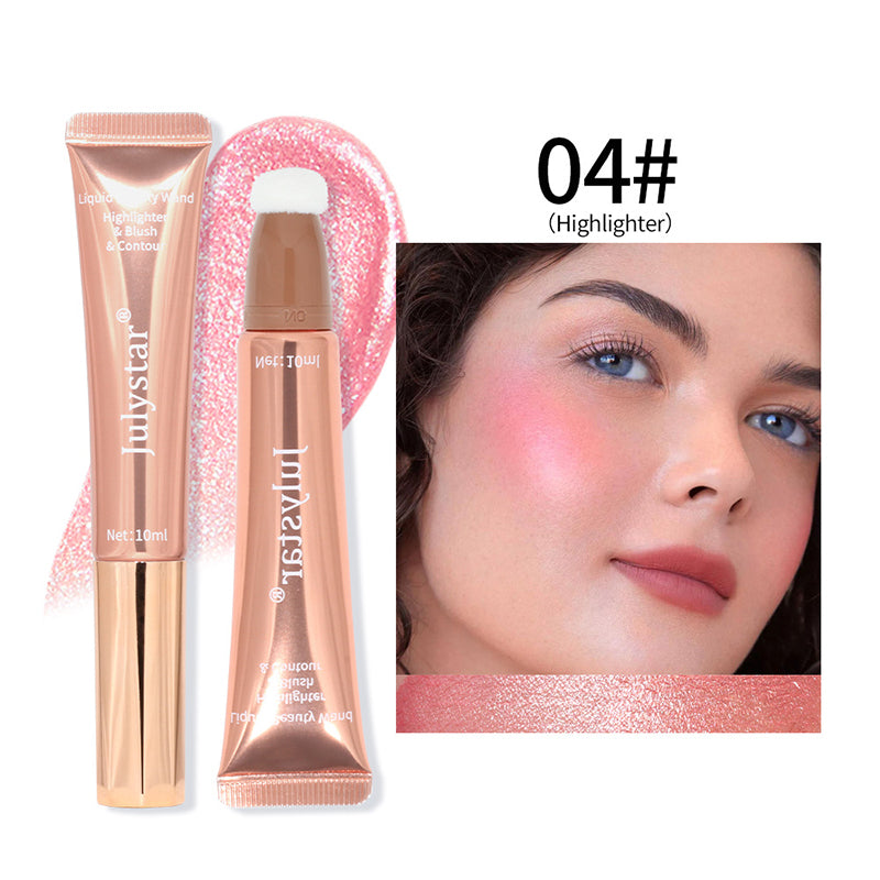 Shimmer Liquid Blush Highlighter Natural Matte Brighten Face Bronze Contour Pen Cushion Blusher Stick Rouge Rubor Korean Makeup