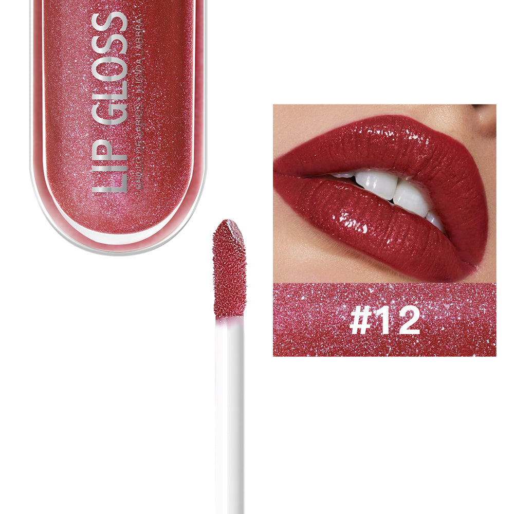 12 Colors Glitter Lip Gloss Long Lasting Diamond Pearlescent Metallic Liquid Lipstick Moisturizing Lip Glaze Cosmetics