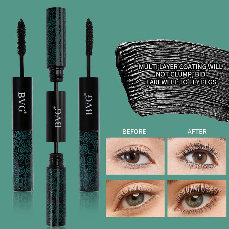 2 IN 1 Mascara Eyelashes Extension Lengthens Waterproof Volume Long Lasting Black Silk Fiber Mascara Female Makeup Cosmetic