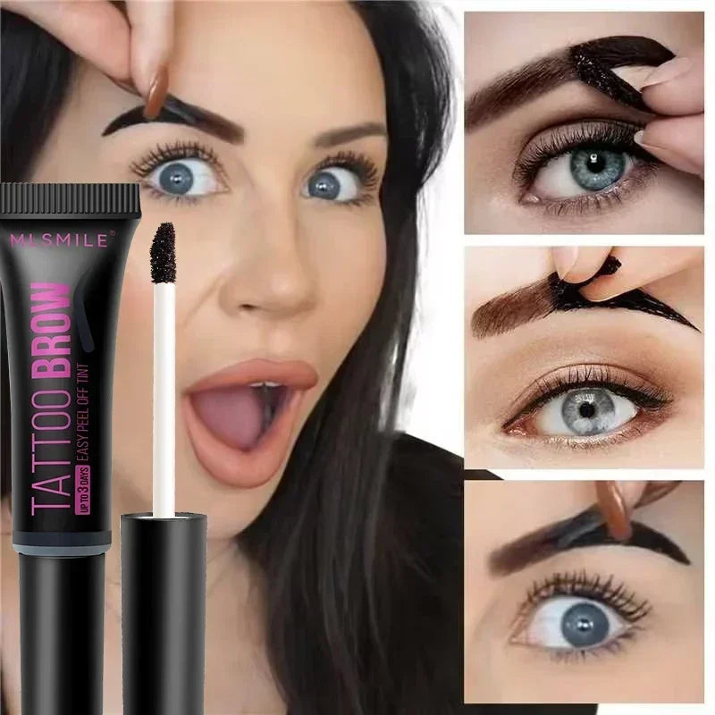 Tearing Eyebrow Gel Makeup Semi-permanent Waterproof Long Lasting Tattoo Tint Sweatproof Peel Off Dye Eyebrow Cosmetic