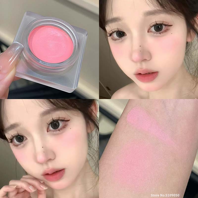 Monochrome Powder Blusher Cream Brightening Whitening Purple Lip and Cheek Dual-use Matte Natural Rouge Blush Tint Palette