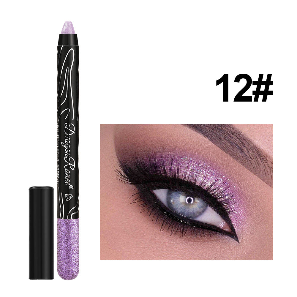 1Pc Metallic Purple Eyeshadow Pencil Glitter Silkworm Liner Pen Highlighter Long Lasting Gold Blue Cream Eye Shadow  Makeup