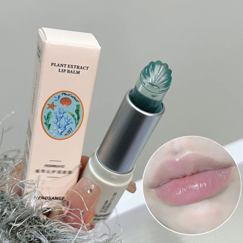 Sea Shell Shaped Lip Balm Clear Blue Moisturizing Lip-Primer Mask Cute Jelly Tinted Lipstick Lighten Lines Plump Lip Care Makeup