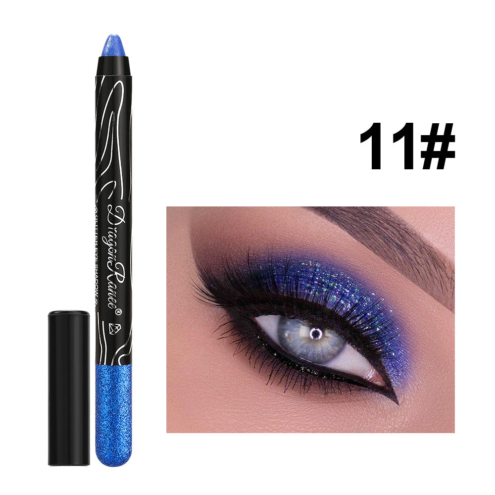 1Pc Metallic Purple Eyeshadow Pencil Glitter Silkworm Liner Pen Highlighter Long Lasting Gold Blue Cream Eye Shadow  Makeup