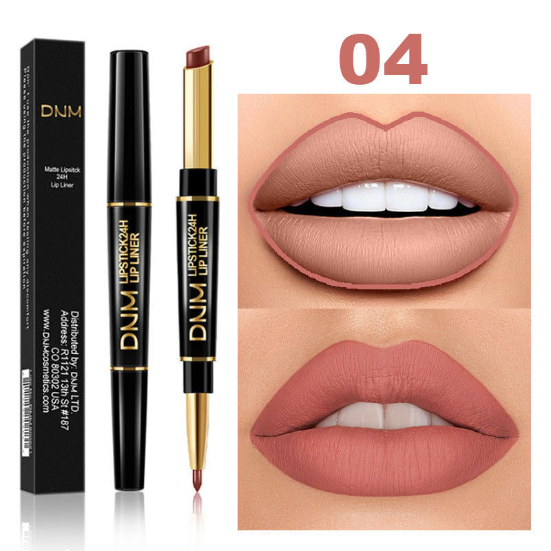 12 Colors Matte Lipstick Lip Liner 2 In 1 Lasting Makeup Double Head Lipliner Lip Stain Durable Waterproof Lip